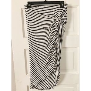 Striped Asymmetrical Skirt